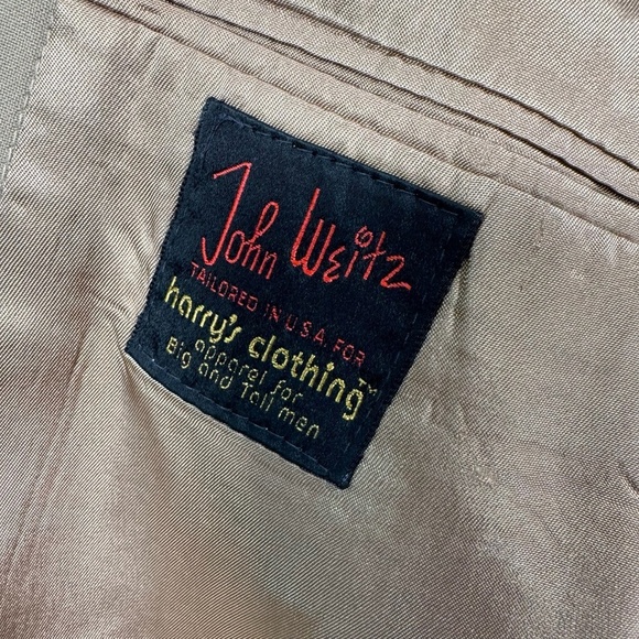 John Weitz Blazer Suit Jacket Mens Size 48L* Tan - Picture 3 of 11